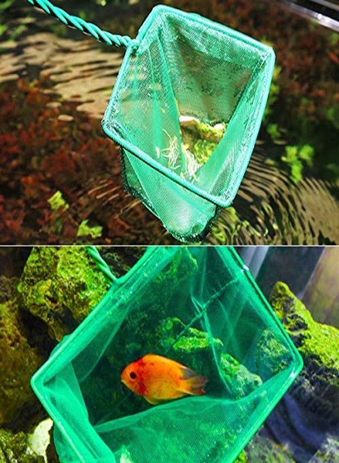 VAYINATO® Green Portable Long Handle Square Aquarium Fish Tank Fishing Net (6 Inch) by Petzlifeworld - Image 5